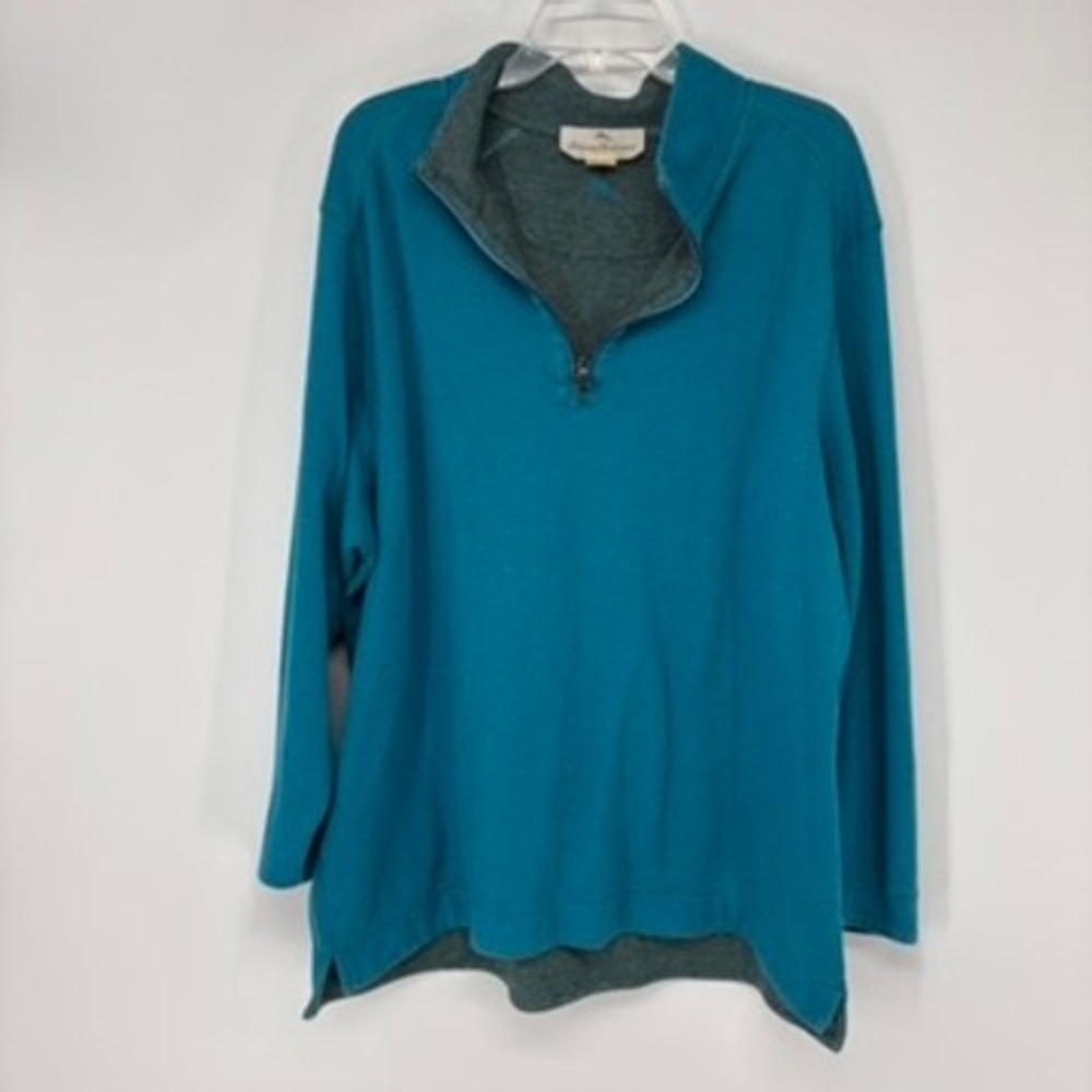 Tommy Bahama Pullover Mens‎ XXL Reversible Quarter Zip Cotton Blend Sweatshirt